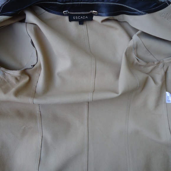 SIZE 38 EU. ESCADA black leather laser cut blazer. - Picture 7 of 8